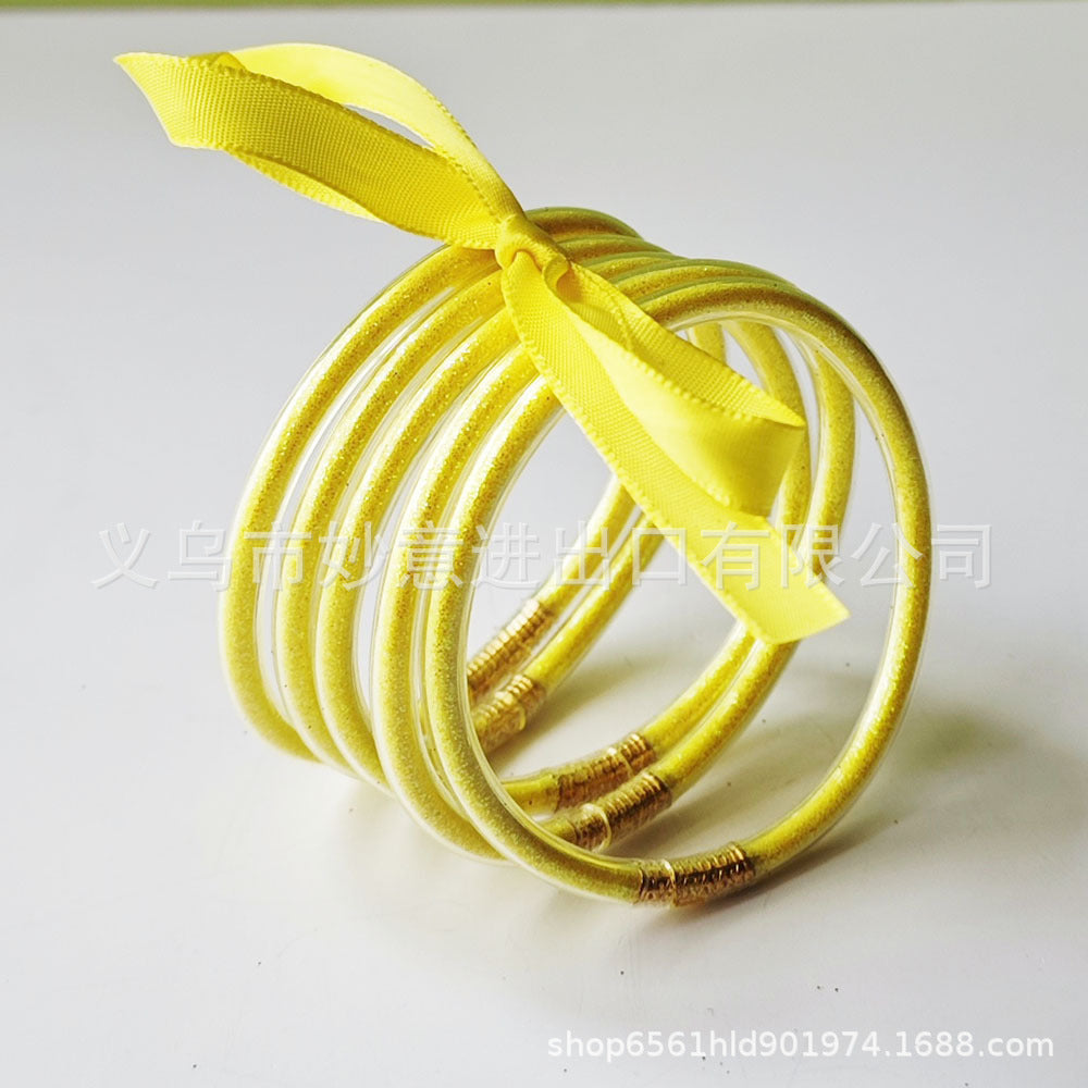 Wholesale Silicone Women's Bow Gold Powder Bracelet